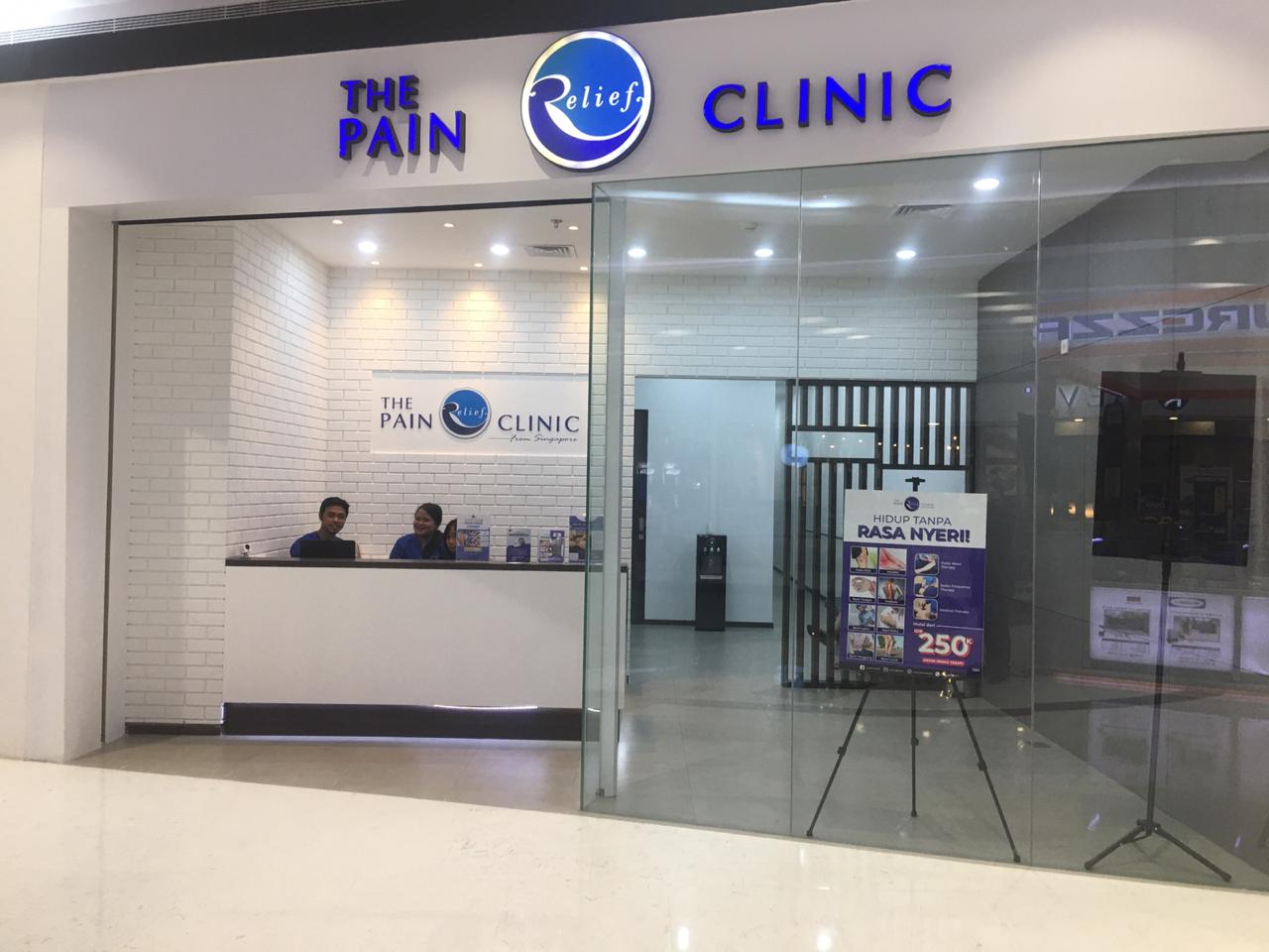 The Pain Relief Clinic shop front in lippo mall puri st. moritz